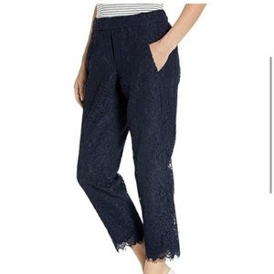 Jcrew Navy Lace Easy Pant
